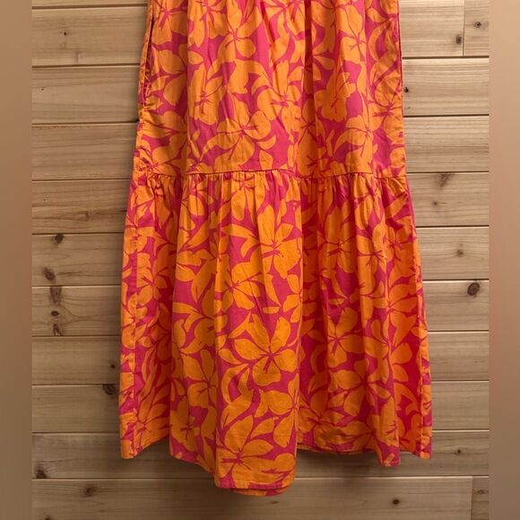 NWT J Crew Factory Size 2 Tiered Puff Sleeve V Neck Midi Preppy Dress - Picture 7 of 12